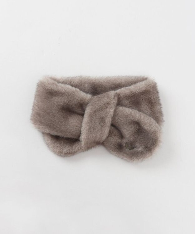 AURORA 【 ANNA SUI（アナ スイ）】エコファー差込みマフラ－ ライトグレー