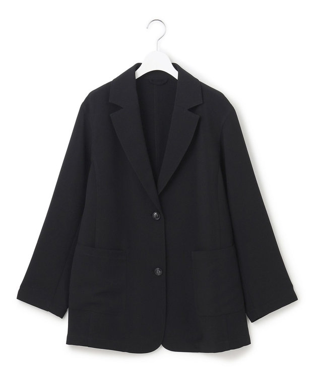 J.PRESS YORK STREET 【WOMEN】ジャージライクツイル シングルジャケット ブラック系