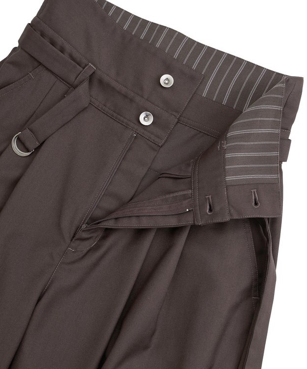 YECCA VECCA ベルト付き2wayタックワイドパンツ Dark Brown