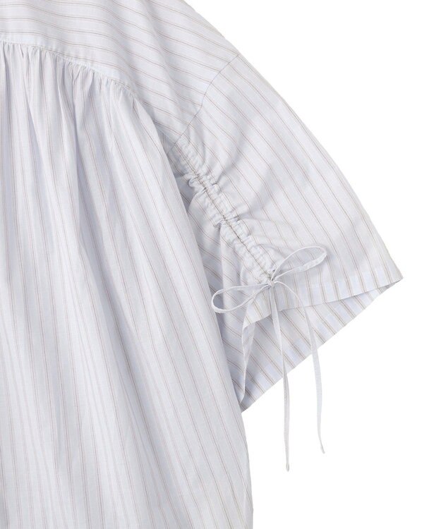 AMERICAN HOLIC 【先行予約】【WEB限定】ギャザーリボンスリーブ半袖シャツ Stripe