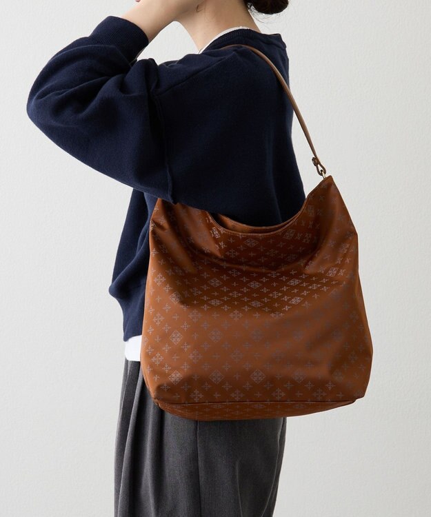 russet ナイロンジャガード2WAYショルダーバッグ(CE-1622) Camel/Gray