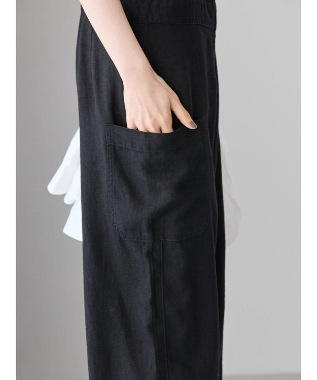 AMERICAN HOLIC リネンブレンドサロペットパンツ Black