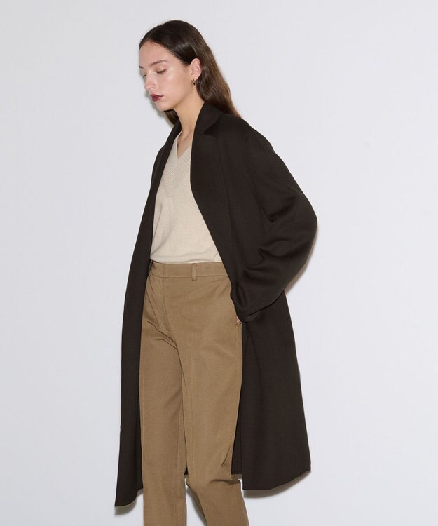 JOSEPH ダブルフェイスカシミヤ　ラップロングコート Black