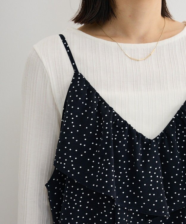 Green Parks フリルサロペット Dot Navy