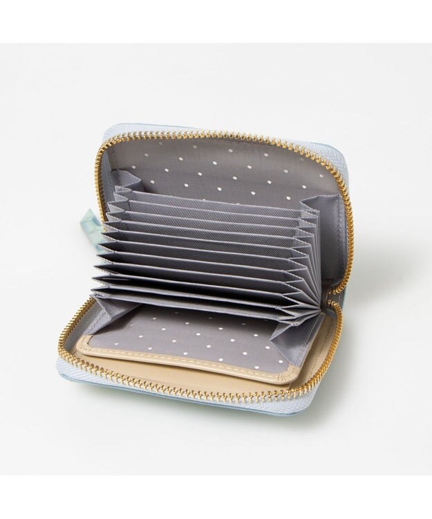 UNBILLION ペルケ perche / クロコエナメル・ジャバラカードウォレット ブルー