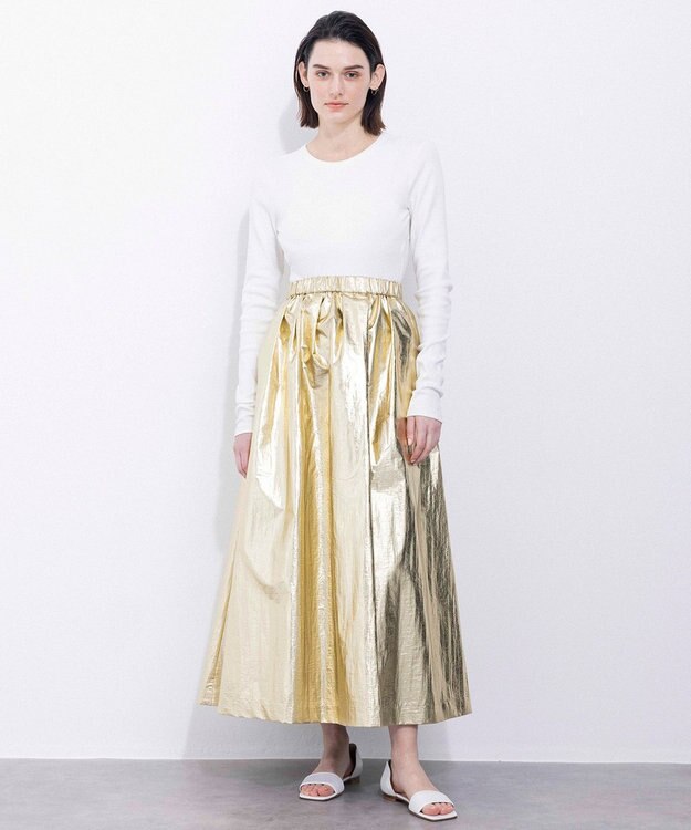 NAVE 【Nave】ホイルプリント スカート ゴールド系