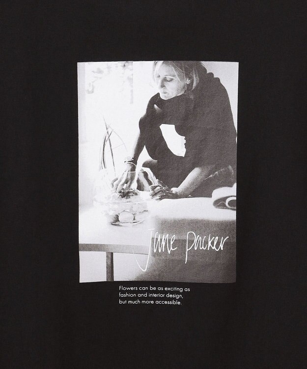 23区 S 【洗える】JANE PACKERコラボ フォトプリント Tシャツ ブラック(PHOTO)