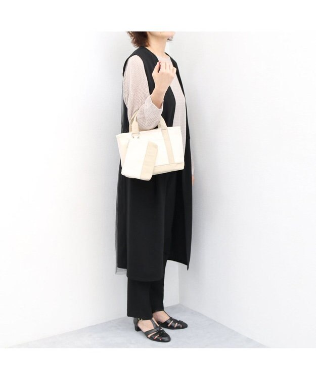 UNBILLION カシュカシュ cachecache / 裏コーディングミニキャンバストートバッグ アイボリーミックス