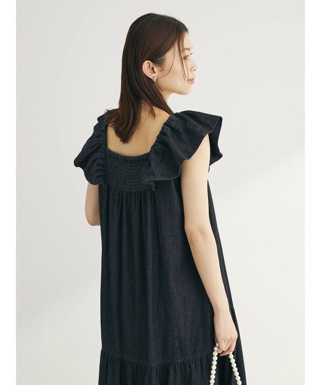 Green Parks ■ＥＳＣＡＲ　デニムピンタックワンピース Black