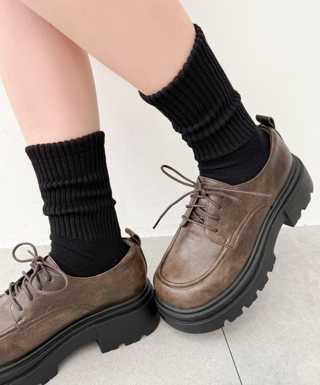 WEGO サポート付き無地リブソックス ブラック