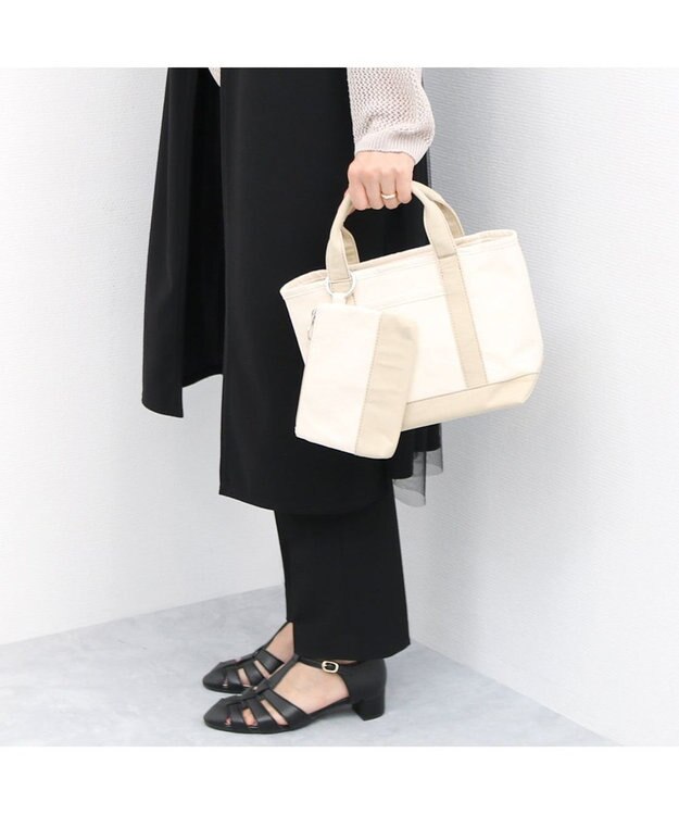 UNBILLION カシュカシュ cachecache / 裏コーディングミニキャンバストートバッグ アイボリーミックス