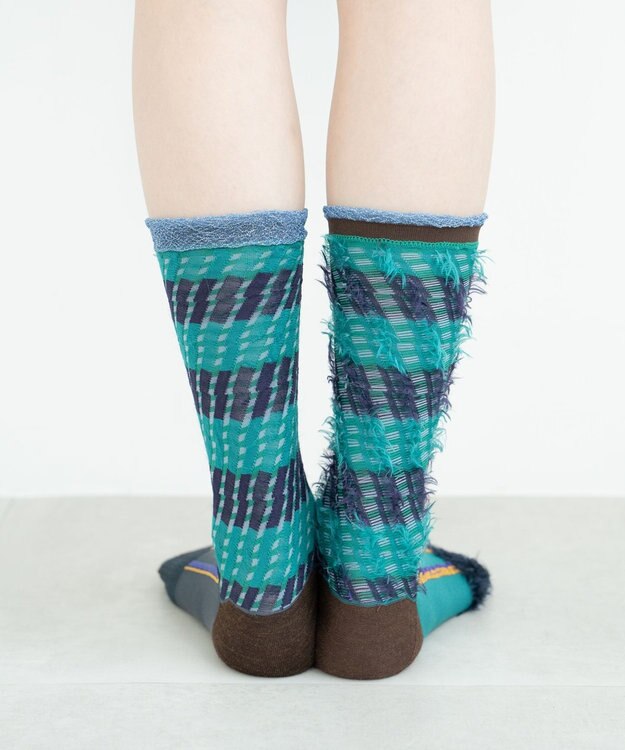 COQ ミケネコテイル リバーシブルファーソックス グリーン