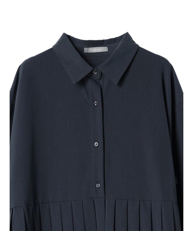 Green Parks armonia．プリーツシャツワンピース Gray