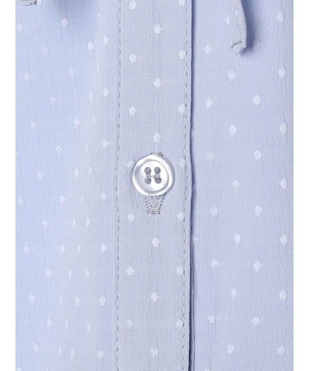 earth music&ecology リボン付き切り替えギャザーシャツチュニック Light Blue