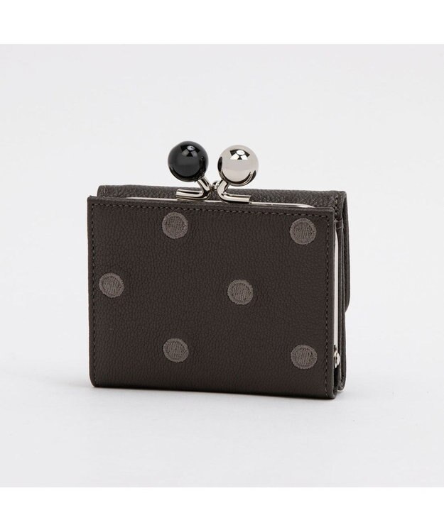 UNBILLION ペルケ perche / アクリル玉三つ折りミニサイフ ダークグレードット