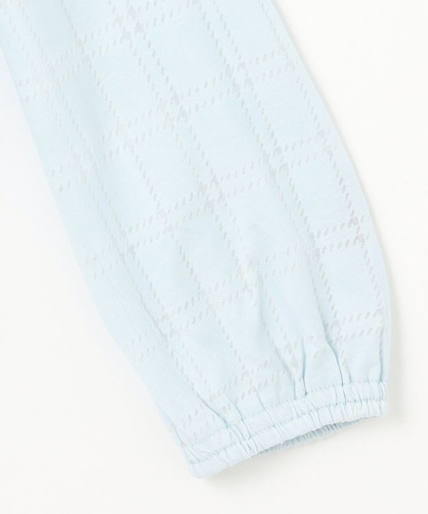 組曲 KIDS 【150-160㎝】【UVケア】オパールチェック パーカー サックスブルー系