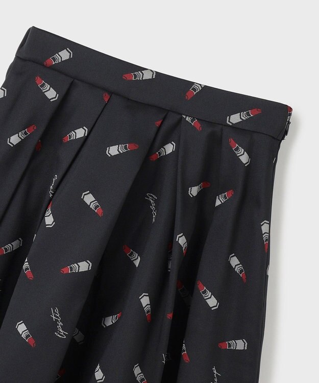 GRACE CONTINENTAL リップジャガードタックスカート ブラック