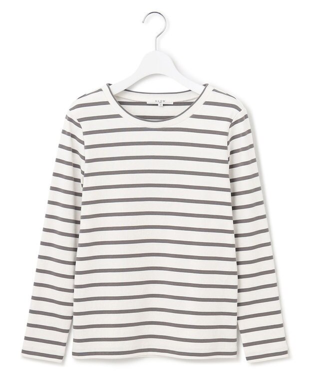 23区 L 【SLOW/一部店舗限定】ミドルフライスジャージー 長袖カットソー ライトグレー系1