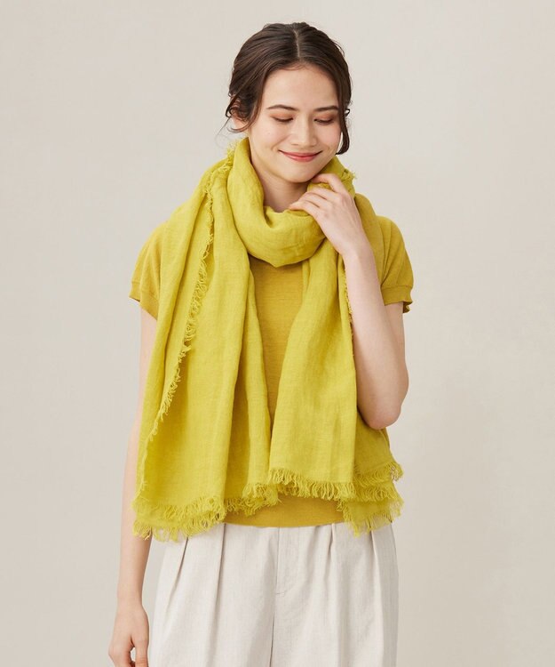 自由区 リネンハイゲージ ストール ピスタチオ