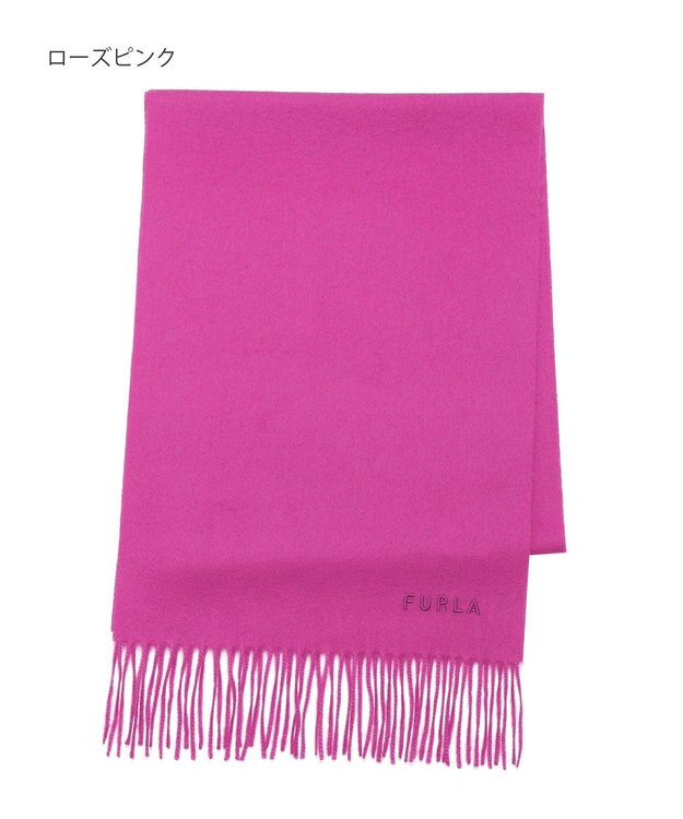 MOONBAT 【洗えるカシミヤ】FURLA カシミヤ100%無地マフラー／幅30cm ローズピンク