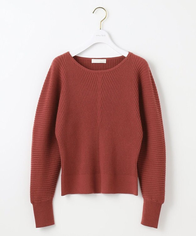 ANY SIS L 【洗える】アレンジRIB ニット チェリー