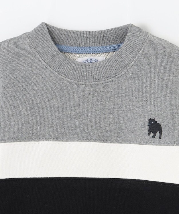 J.PRESS KIDS 【100-130cm】ブル刺繍 ブロッキングトレーナー ライトグレー系2