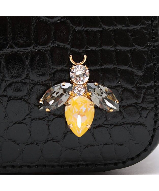 A.D.M.J. 【牛革】クロコ型押し ザ・ビーDカン付ミニトート オニキス