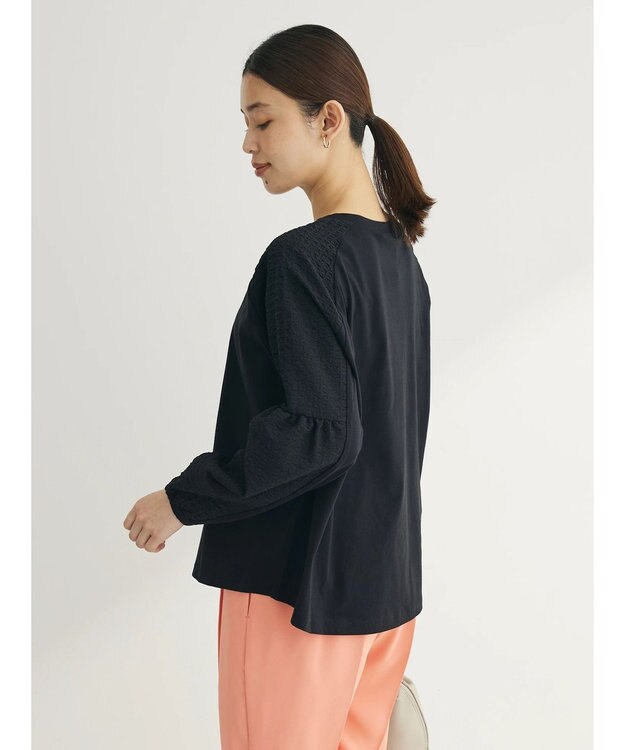 Green Parks 袖ポコポコドッキングカットプルオーバー Black