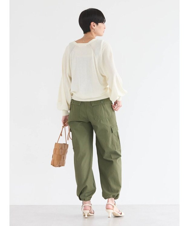 AMERICAN HOLIC 袖ボリュームショートニットカーディガン Ivory