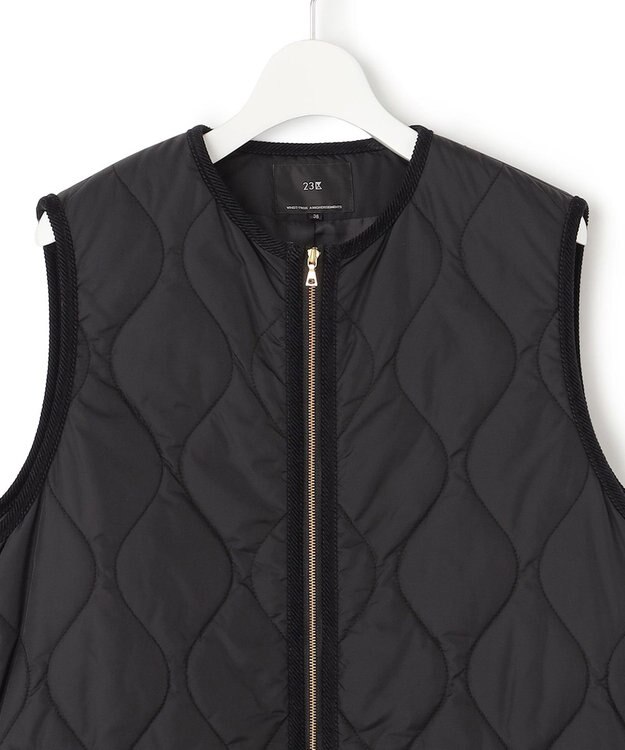 23区 【撥水加工】中綿 パディング ジレ ブラック系