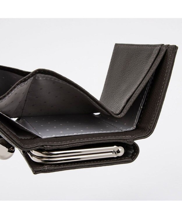 UNBILLION ペルケ perche / アクリル玉三つ折りミニサイフ ダークグレードット