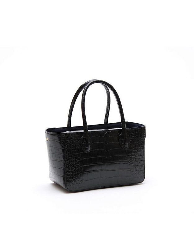 A.D.M.J. 【牛革】クロコ型押し ザ・ビーDカン付ミニトート オニキス