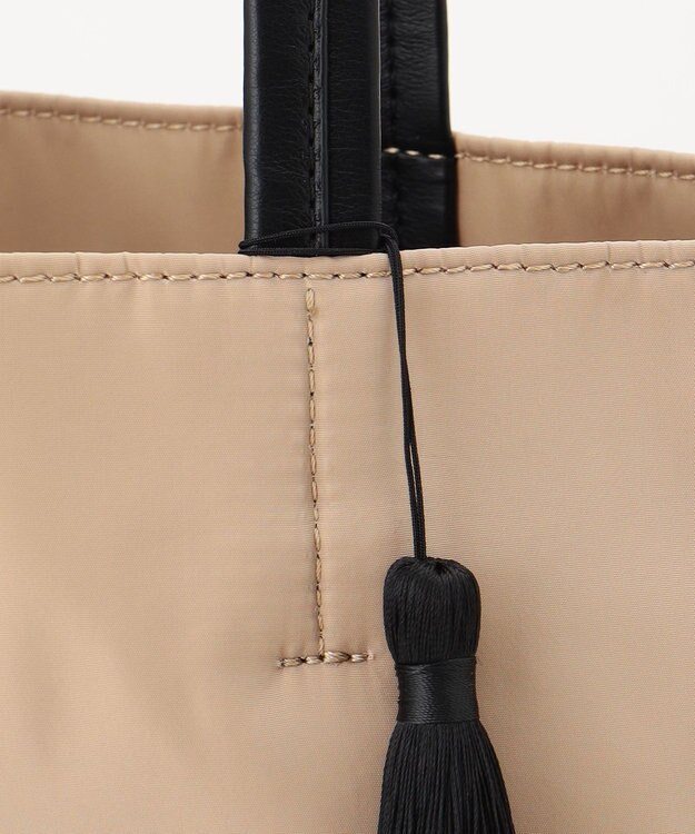 自由区 ナイロン巾着サブトート バッグ サンドベージュ