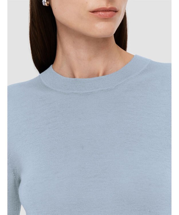 JOSEPH 【洗える】キャッシュエアー　ラウンドネックニット Faded Sky
