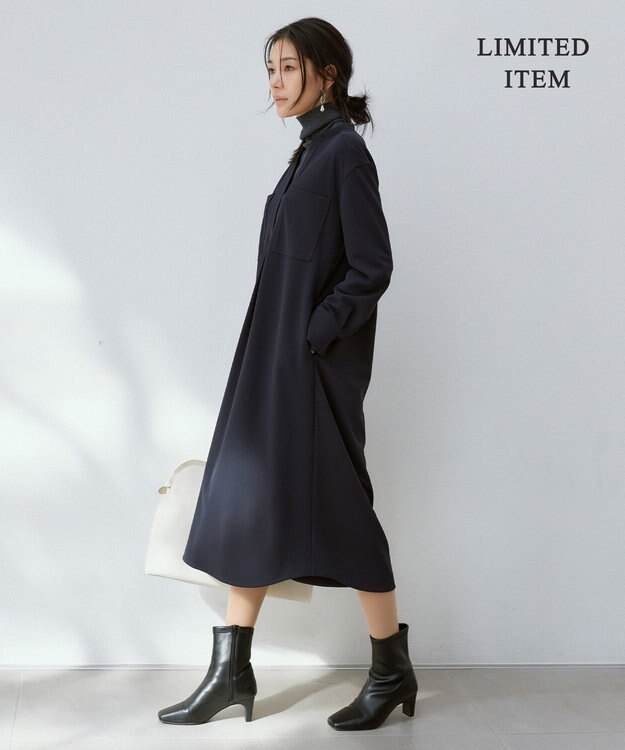 ICB 【WEB限定・洗える】アムンゼンジャージー ワンピース ネイビー系