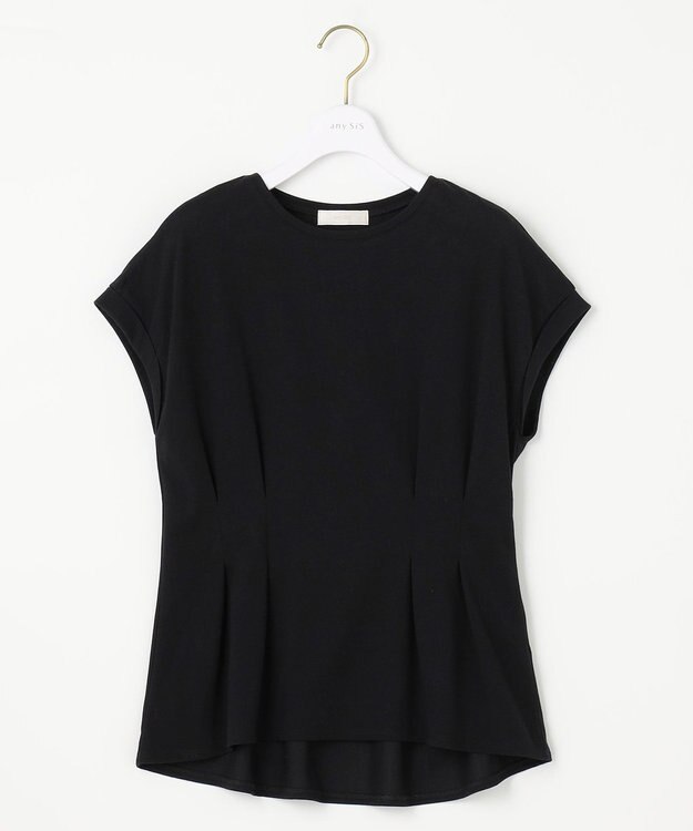 ANY SIS L 【UVケア・接触冷感】汗ジミ防止加工ペプラム カットソー ブラック