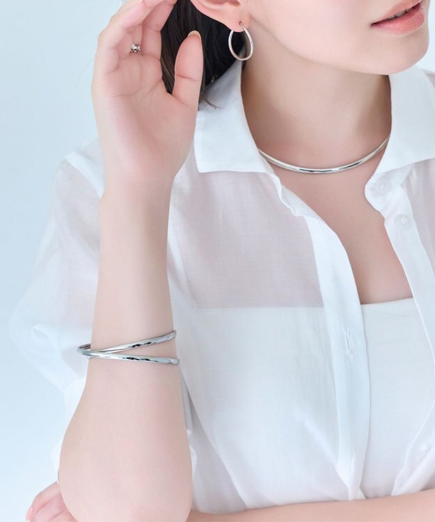 Phoebe 【金属アレルギー対応】ツインカレントカフバングル　シルバー/ニッケルフリー シルバー