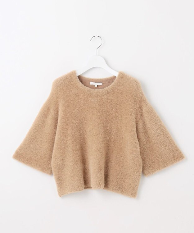 自由区 L 【カタログ掲載】シェニールボンディング ニット キャメル