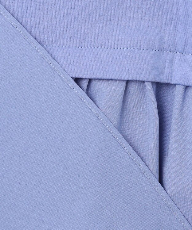 23区 【洗える】シルキータフタコンビ ペプラム カットソー スカイブルー系