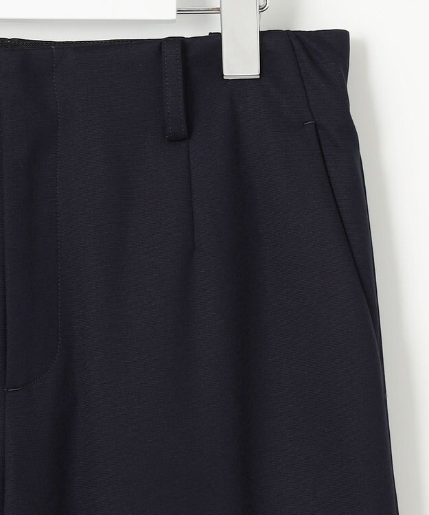 J.PRESS LADIES S 【セットアップ対応・洗える・抗菌防臭】T/Cポンチ セミワイド パンツ ネイビー系