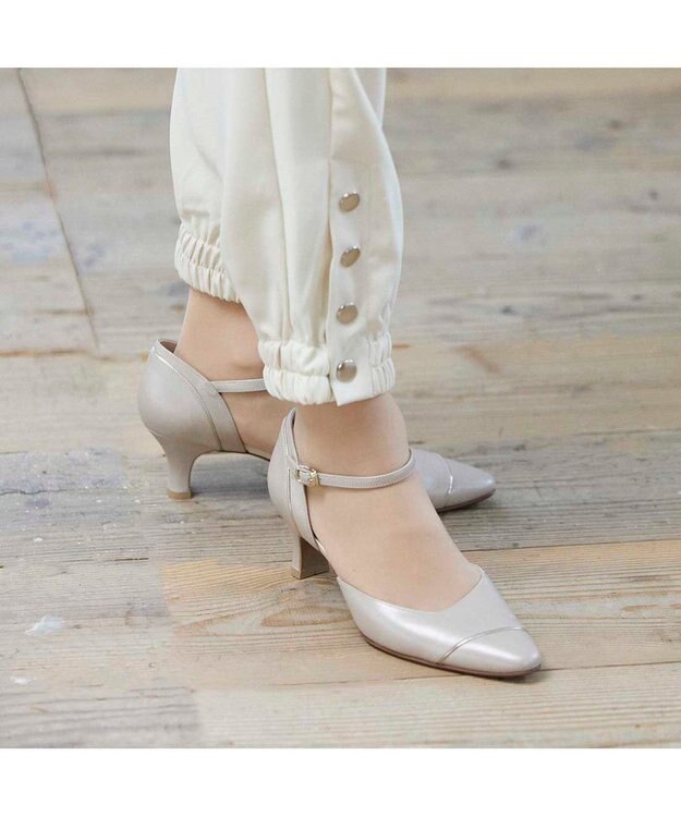 Riz raffinee <Riz raffinee>ポインテッドトゥセパレートパンプス ライトピンクメタリック