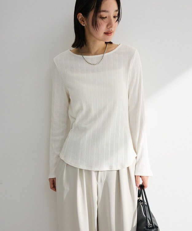 Green Parks チェーンリブカットプルオーバー Off White