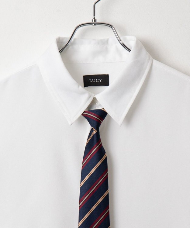 WEGO タイ付きシャツ(LS) ホワイト