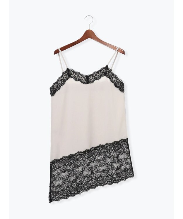 Te chichi イレギュラーヘムレイヤードレースキャミ グレー