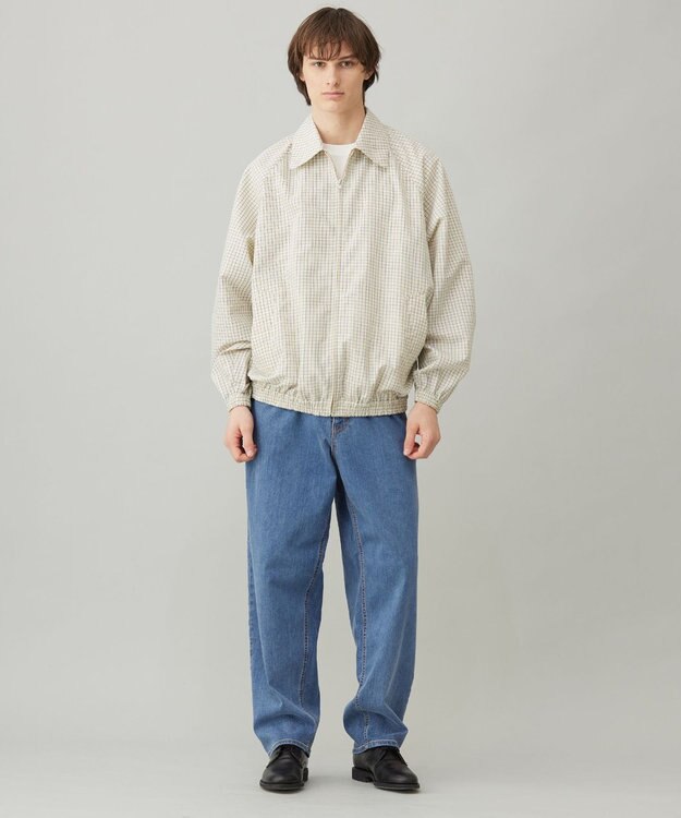 UNFILO MENS コットンライク ブルゾン ベージュチェック