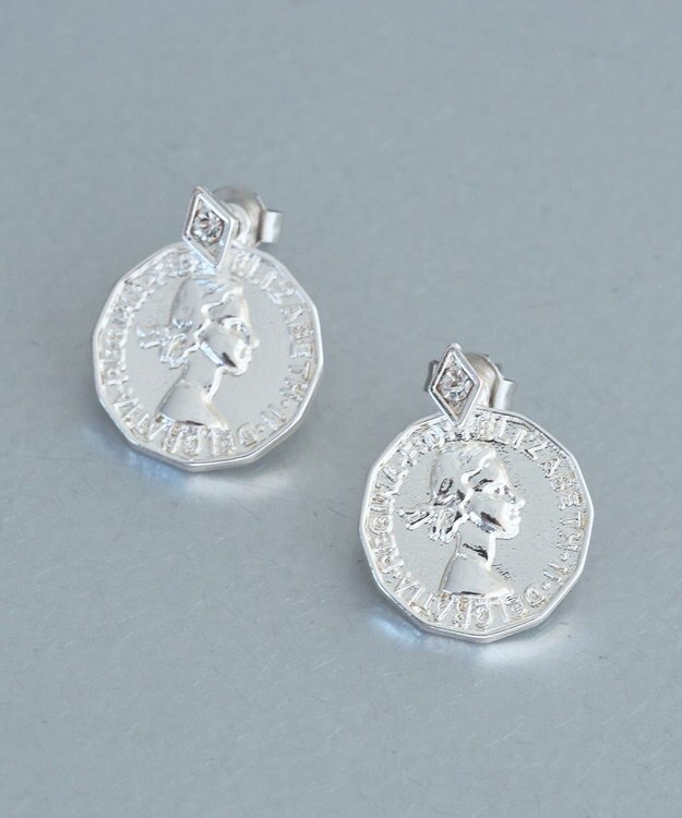 earth music&ecology ２WAYコインビジューピアス Silver