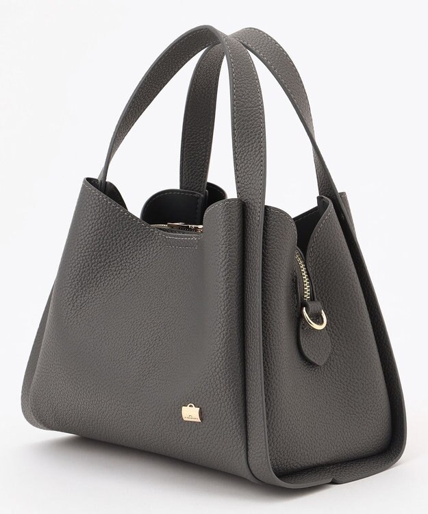 LA BAGAGERIE ソフトシュリンク2WAYハンドバッグ small ダークグレー
