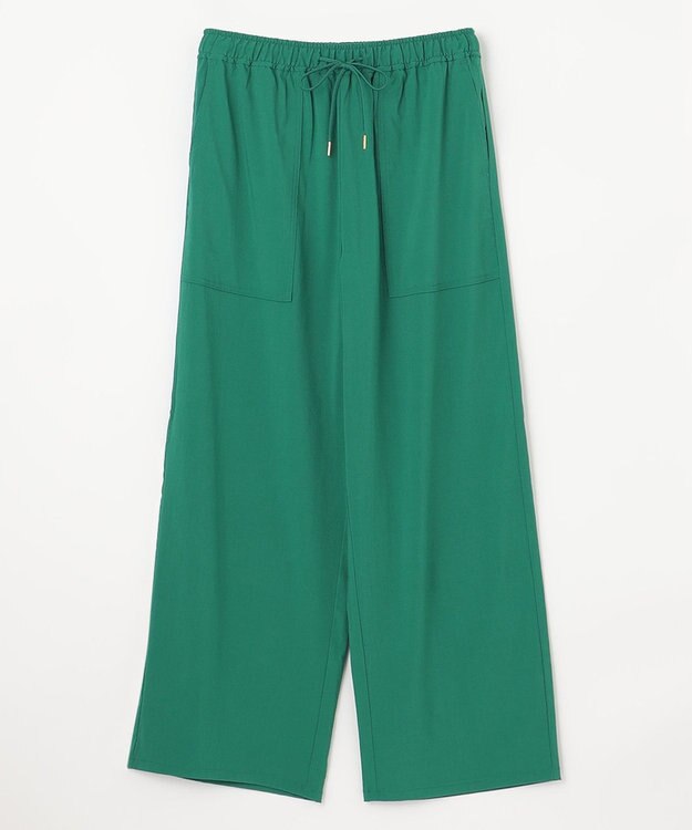 ANY 【ウエストゴム/UVケア/接触冷感】清涼リラックスワイドパンツ グリーン