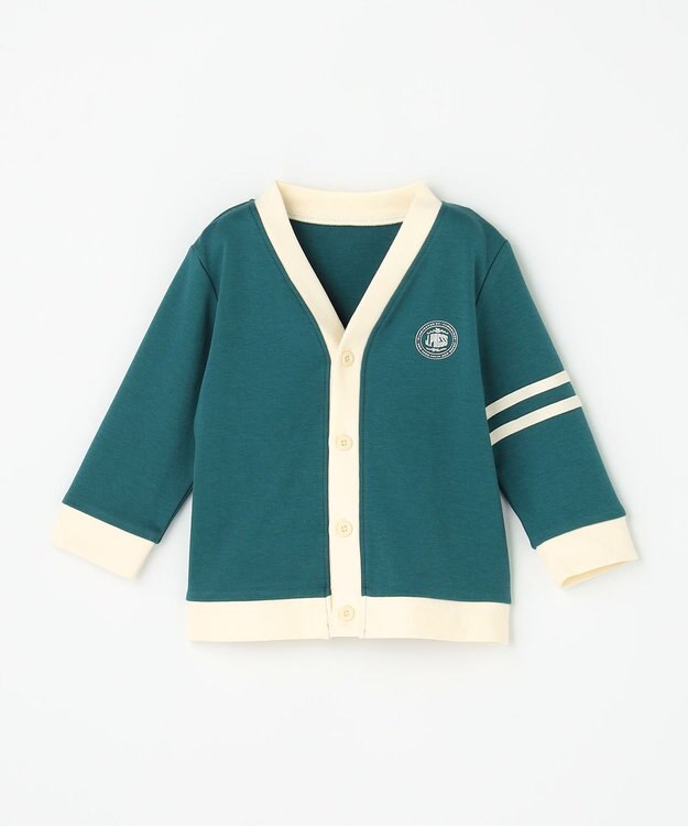 J.PRESS KIDS 【BOX付き】【80-90㎝】スムース 天竺カーディガン&長袖Tシャツ&パンツ セット グリーン系