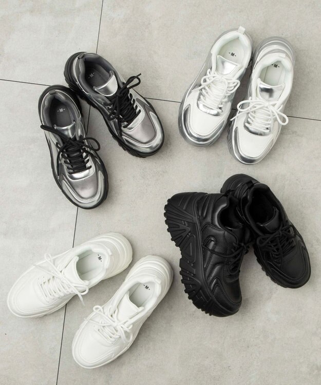 WEGO ボリュームレースアップスニーカー ホワイト